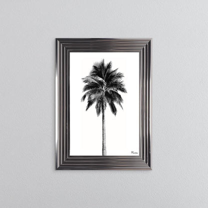 Black And White Palm Trees 1 Framed Wall Art