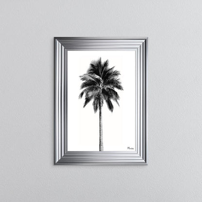 Black And White Palm Trees 1 Framed Wall Art