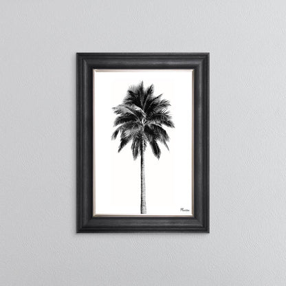 Black And White Palm Trees 1 Framed Wall Art