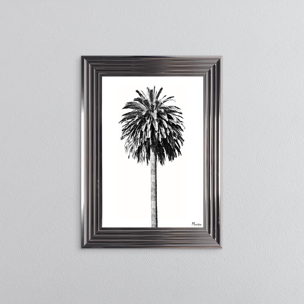 Black And White Palm Trees 2 Framed Wall Art