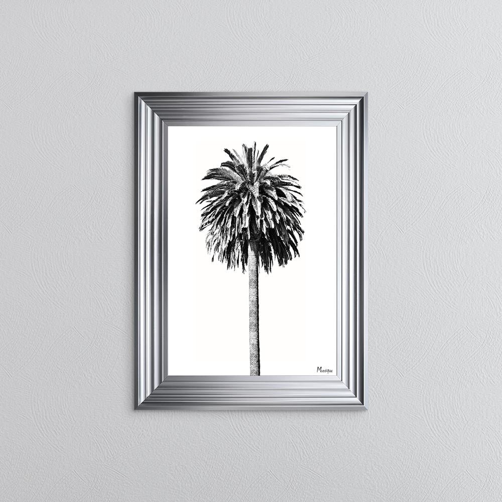 Black And White Palm Trees 2 Framed Wall Art