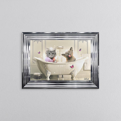 Cat Bath Framed Wall Art