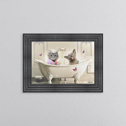Cat Bath Framed Wall Art