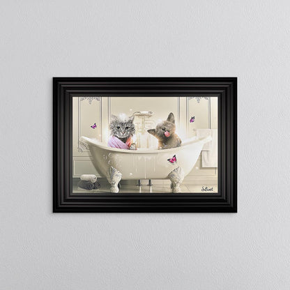 Cat Bath Framed Wall Art