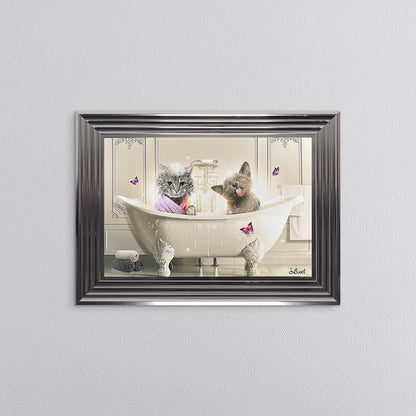 Cat Bath Framed Wall Art