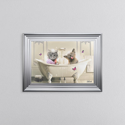 Cat Bath Framed Wall Art