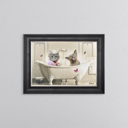 Cat Bath Framed Wall Art