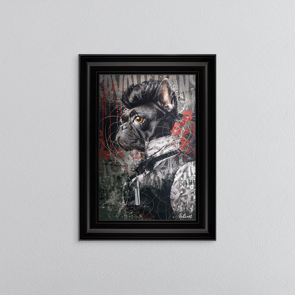 Frenchie Barber Framed Wall Art