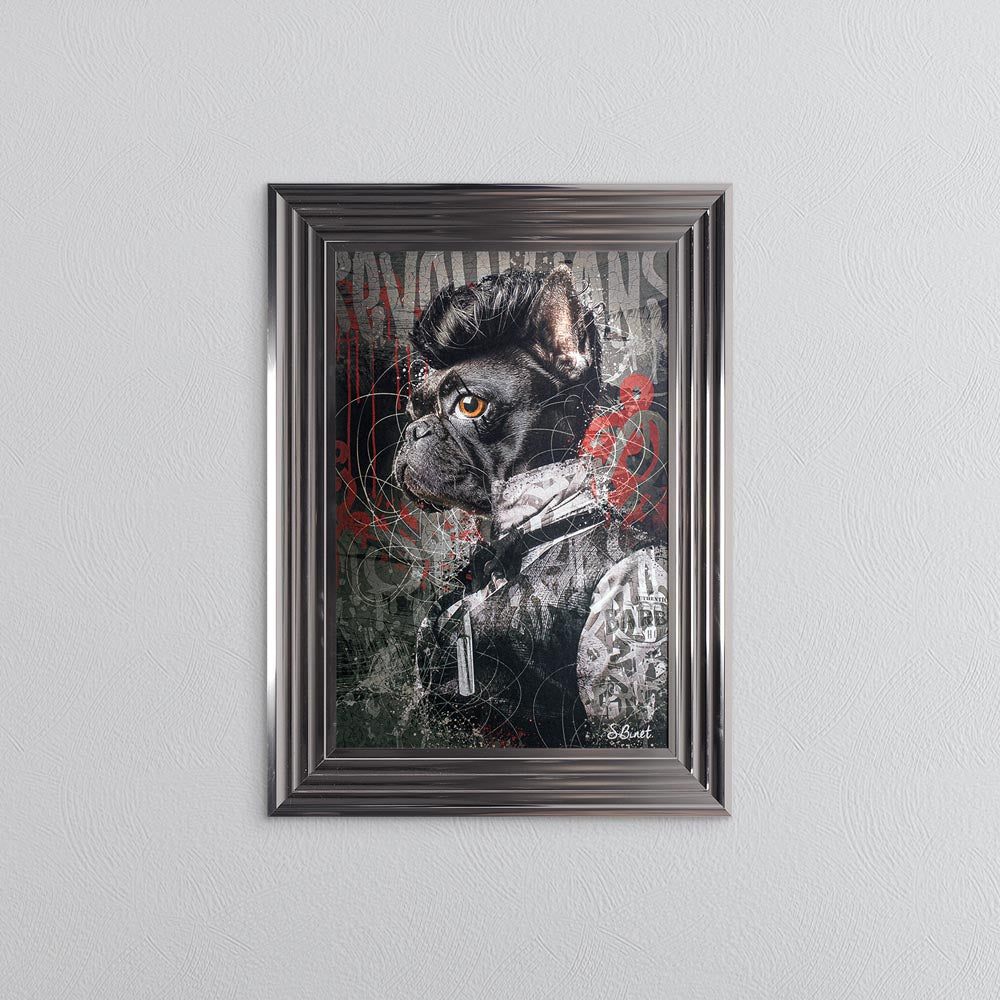Frenchie Barber Framed Wall Art