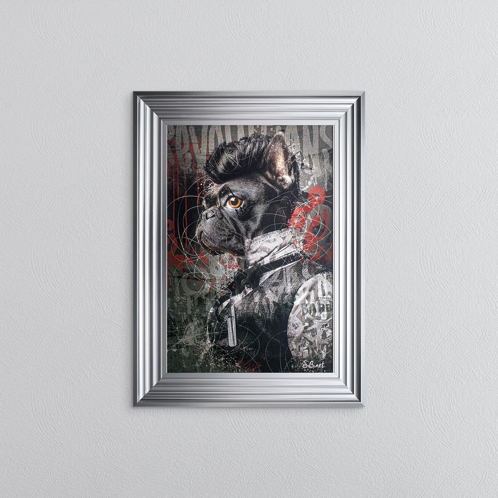 Frenchie Barber Framed Wall Art