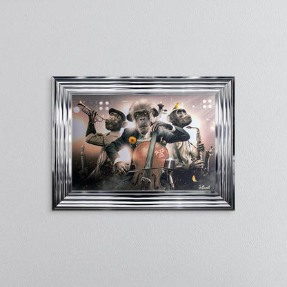 Monkey Jazz Trio Framed Wall Art