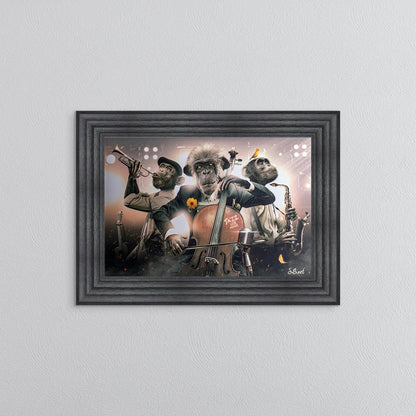 Monkey Jazz Trio Framed Wall Art
