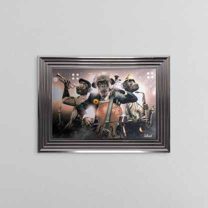 Monkey Jazz Trio Framed Wall Art