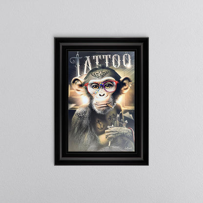 Tattoo Monkey Framed Wall Art