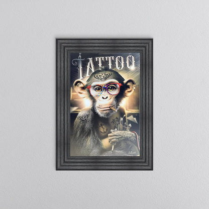 Tattoo Monkey Framed Wall Art