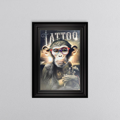 Tattoo Monkey Framed Wall Art