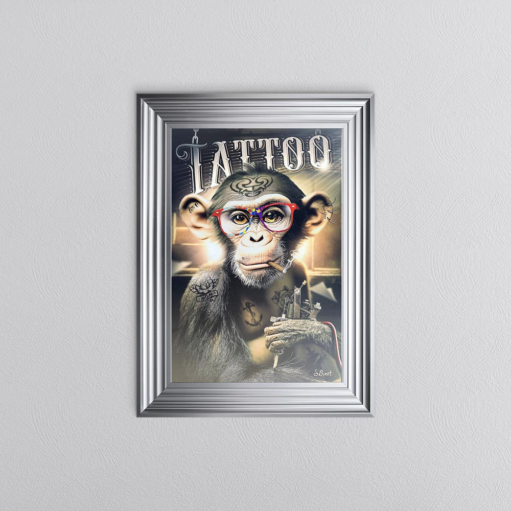 Tattoo Monkey Framed Wall Art