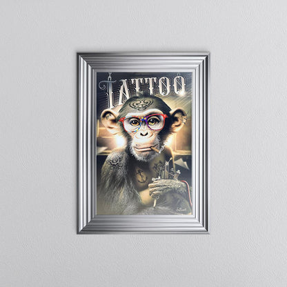 Tattoo Monkey Framed Wall Art