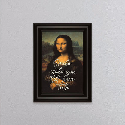 Smiling Mona Lisa Framed Wall Art