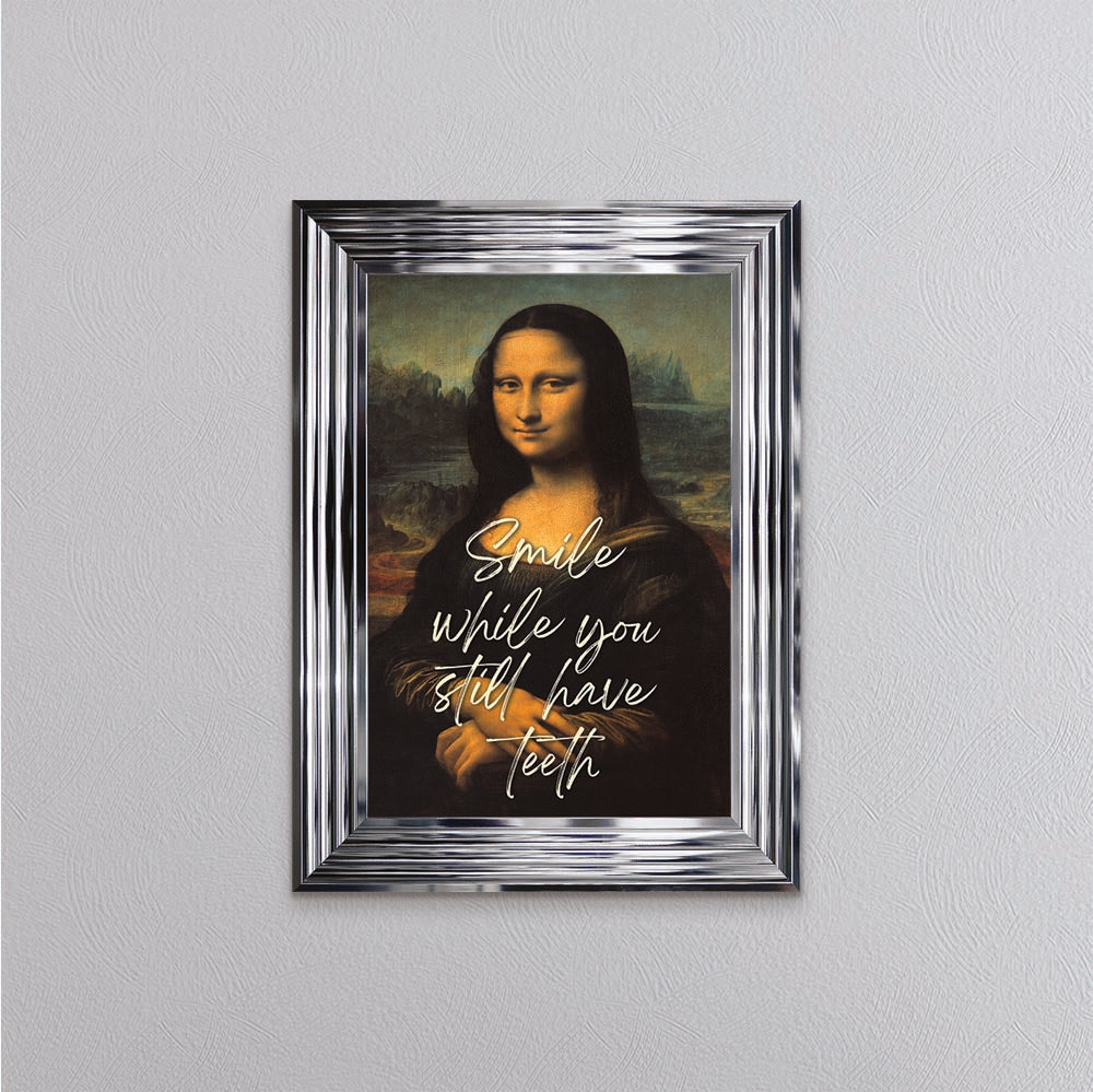 Smiling Mona Lisa Framed Wall Art
