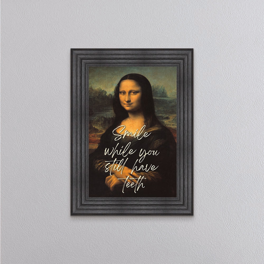 Smiling Mona Lisa Framed Wall Art