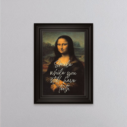 Smiling Mona Lisa Framed Wall Art