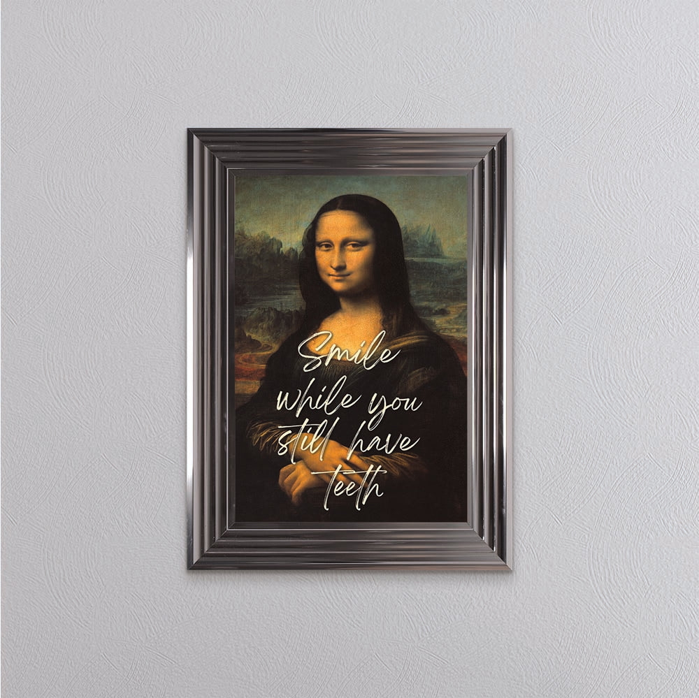 Smiling Mona Lisa Framed Wall Art