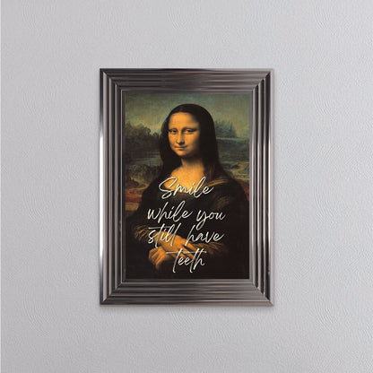 Smiling Mona Lisa Framed Wall Art