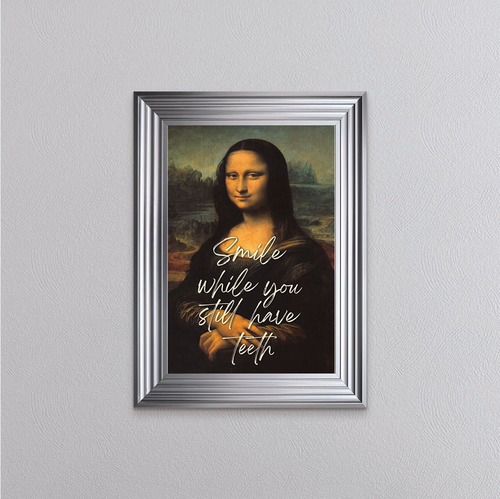 Smiling Mona Lisa Framed Wall Art