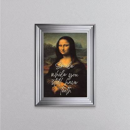 Smiling Mona Lisa Framed Wall Art