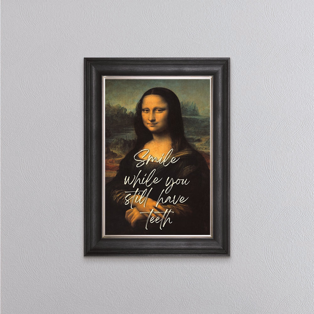 Smiling Mona Lisa Framed Wall Art