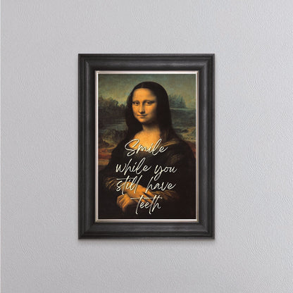 Smiling Mona Lisa Framed Wall Art