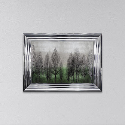 Green Tree Line Framed Wall Art