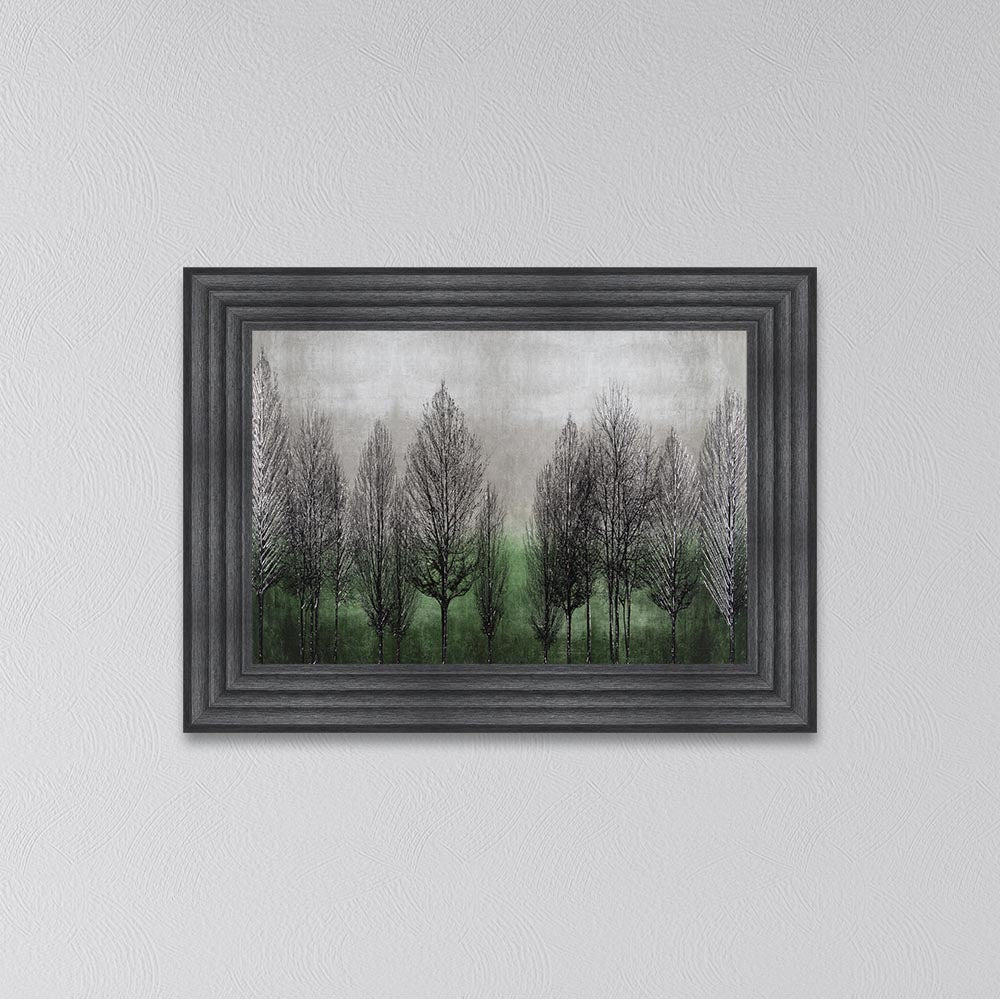 Green Tree Line Framed Wall Art