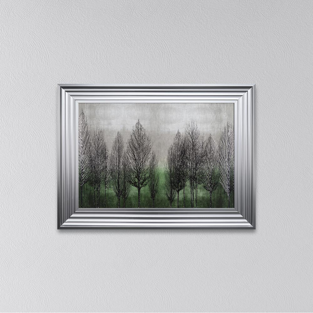 Green Tree Line Framed Wall Art