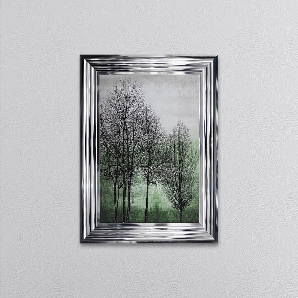 Trees On Green 1 Framed Wall Art
