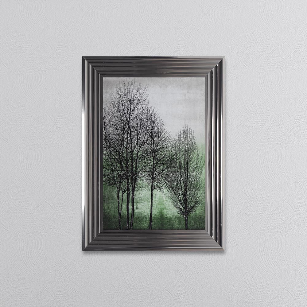 Trees On Green 1 Framed Wall Art