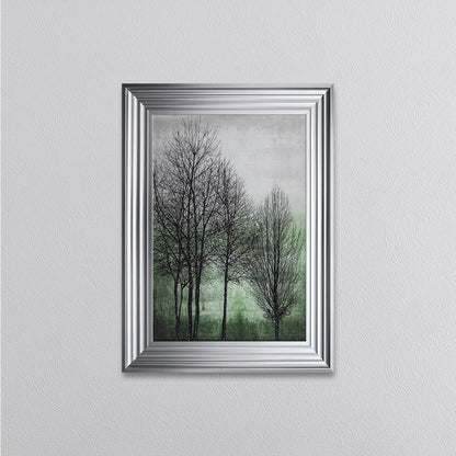 Trees On Green 1 Framed Wall Art