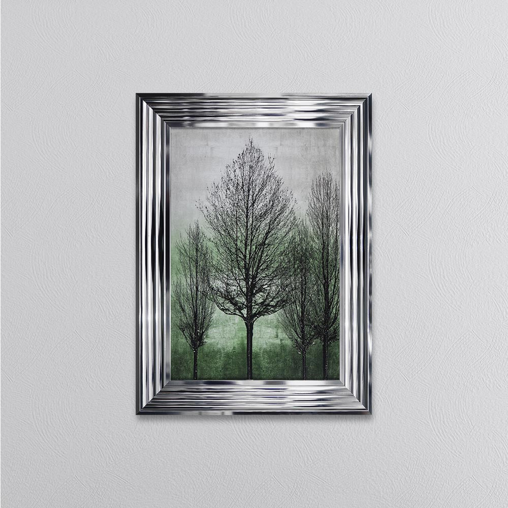 Trees On Green 2 Framed Wall Art