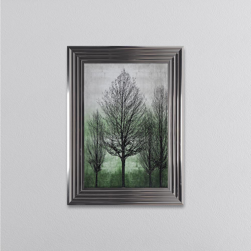 Trees On Green 2 Framed Wall Art