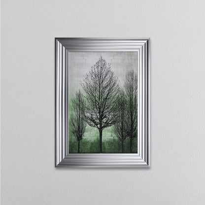 Trees On Green 2 Framed Wall Art