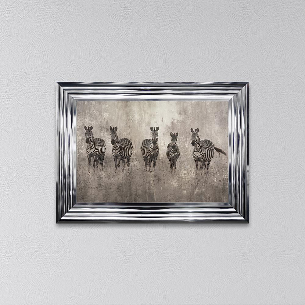 Zebras On The Move Framed Wall Art