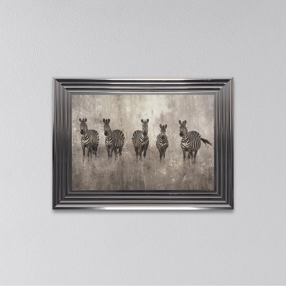 Zebras On The Move Framed Wall Art