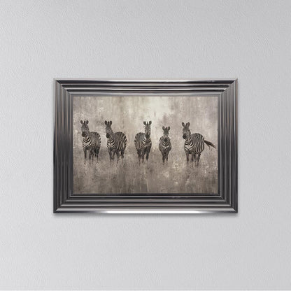 Zebras On The Move Framed Wall Art