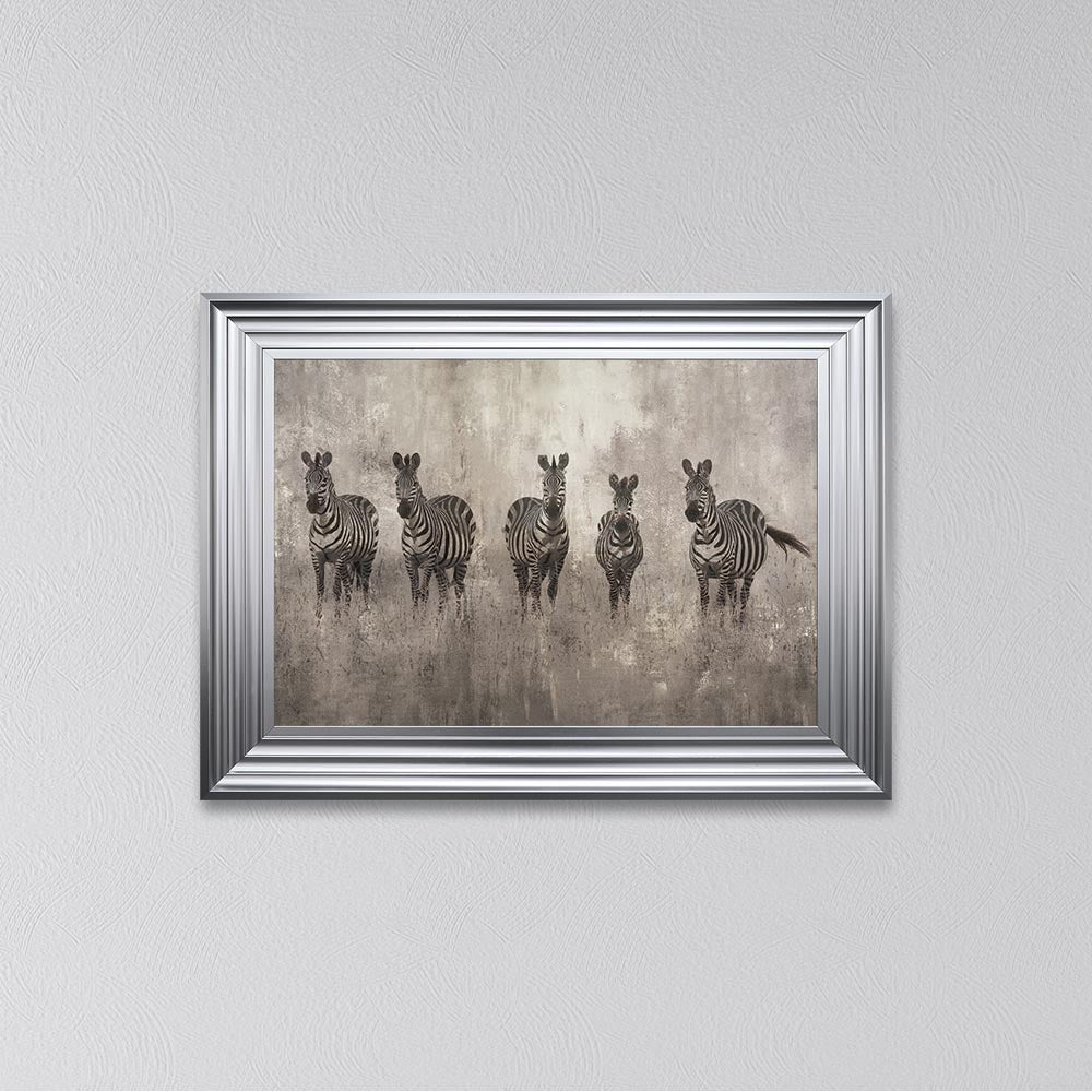 Zebras On The Move Framed Wall Art