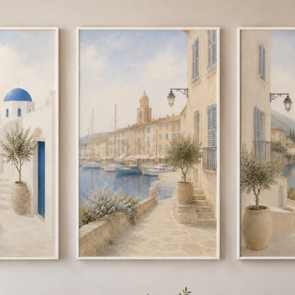 Saint Tropez Riviera Framed Canvas Art
