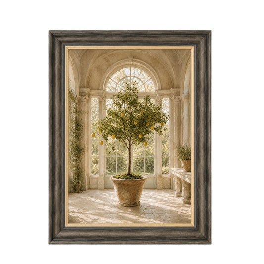 Rustic Potted Lemon Tree Framed Wall Art