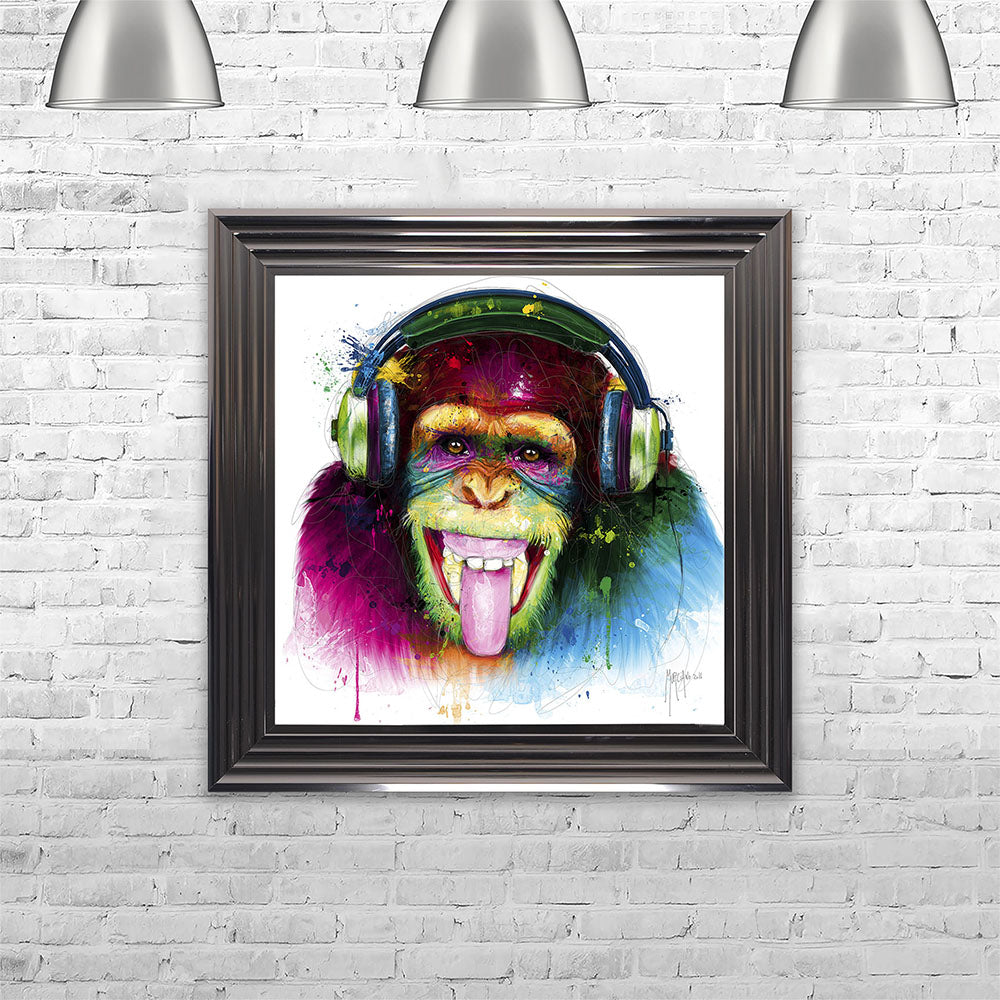 DJ Monkey Framed Wall Art