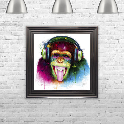 DJ Monkey Framed Wall Art