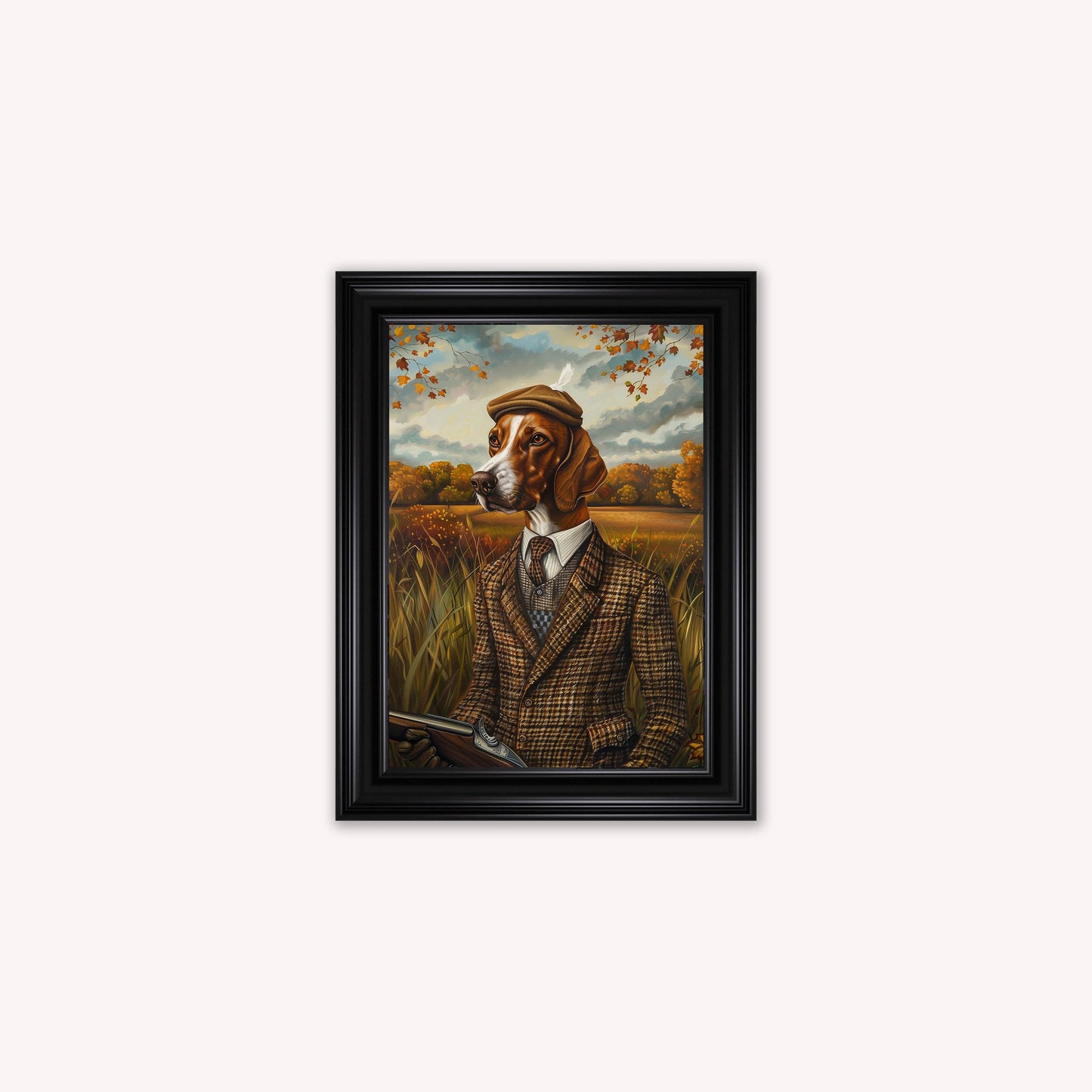 Gentrified Country Pointer Framed Wall Art